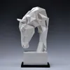 Horse Head Ornaments Animal Resin Home Decoration Nordic Geometric Origami Crafts Furnishings Living Room Desk Decor Statuette 210811