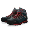 Scarpe Stivali Uomo Mountain Walking Impermeabile in pelle di mucca Arrampicata Fish Trail Scarpe Outdoor High Top Caccia Laarzen Trekking Sneakers J0512