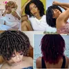 Perruques synthétiques Dreadlock perruque courte Afro bouclée doux Faux 3Locs tresses au Crochet Ombre Blonde pour les femmes Kend2245869538242349