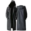 Vuxen Lång regnrock män Kvinnor Impermeable Rainwear Eva Black Outdoor Vandring Travel Vattentät Hooded Rain Coat Poncho förtjockad 211025