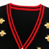 1106 2022 Bahar Sonbahar Marka Aynı Stil Kazak Uzun Kollu V Boyun Siyah Hırka Moda Bayan Giysileri Yüksek Kalite Bayan Yuecheng