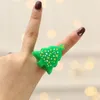 Party Decoration Christmas Ring Glowing Gift Finger Light Santa Claus Snowflake Tree Snowman Toy For Kids