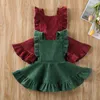 Toddler Girls Princess Dress Kids Baby Party Wedding Pageant Solid Color Velours Robes Q0716