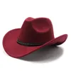 Femmes d'hiver hommes Black laine Fedora chapeau chapeu western cowboy chapeau gentleman jazz sombrero hombre cap elegant Lady cowgirl chapeaux 22021397942