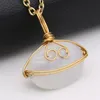 Pendentif Colliers En Gros Pierre Naturelle Collier Simple Boule Agates Cristal Reiki Guérir Femmes Bijoux Cadeaux