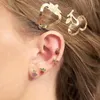 Cubique Zircone Fruit Dinosaure Fileté Boucles D'oreilles Pour Les Femmes Fraise Raisin Pastèque Cuivre 18k Plaqué Or Filles Bijoux Cadeau