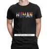 Klasyczne Mężczyźni Tshirts Human LGBT Nowość Premium Bawełniane Tees Fitness Gay Pride Pansexual Asual Bisexual T Shirts Streetwear 210629