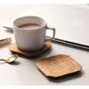 Mats & Pads Cherry Wood Tea Coffee Cup Pad Square Wooden Coasters Durable Heat Resistant Drink Mat