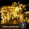 Strängar 3x3m Solar LED String Light Outdoor Fairy Gardin Garland Window Juldekoration för hemlampan