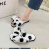 Femmes hiver chaud moelleux pantoufles antidérapant fausse fourrure intérieur plancher diapositives plat doux fourrure dames femme intérieur pantoufle femme chaussures Y220214