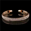 Kuziduocai Nouveau ! Accessoires de bijoux de mode en alliage de cuivre, Double rangée de strass brillants, bracelet pour femmes, cadeau B-94 Q0719