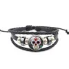 Ginger Snap Button Chunks Wrap Multilayer Sugar Skull Glass Cabochon Bracelet Bangle Cuff Wristband Women kids Fashion jewelry