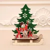 زينة عيد الميلاد الإبداعية لون اللوحة خشبية قلادة الجمعية زلاجة سيارة الحلي لغز هدية