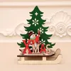 Christmas decorations creative color painting wooden pendant assembly sled car ornaments puzzle gift