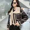 Designers Femmes Réel Shearling Agneau Fourrure Vestes D'hiver Double Face Manteaux Lady Crop Veste Épais Chaud En Cuir Véritable S3659