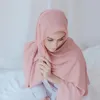 Vêtements ethniques luxe Hijab boîte cadeau pour femme bandeau musulman écharpe en mousseline de soie plaine enveloppement couleur unie châles Foulard