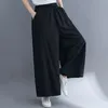 Mulheres Algodão Calças Casuais Ankle-Comprimento Calças Nova Chegada Primavera Estilo Vintage Cor Sólida Loose Feminina Lareira Pants S3685 210412