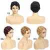 Korte Menselijk Haar Capless Pruiken Water Wave Vintage Retro Pruik Mutiple Kleur Perruques de Cheveux Humains RQY4331