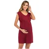 Abiti premaman Donne senza maniche Abito gravidanza Nusring Comodo abbigliamento donna incinta Casual O-Collo Abbigliamento premaman Q0713