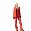 Street Cool Fashion Blazer Suits Orange Women Business Pants Suit Leisure Ladies Club Party Wedding Outfit (Jacket+Pants)