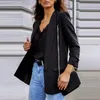 Kadınlar Suits Blazers 2022 Kadın Zarif Gevşek Blazer Ceketler Ofis Bayanlar İş Giysileri Moda Uzun Kollu Ceket Tarafları Artı Beden Giysileri