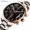 Лучший бренд Crrju роскошь мужчины мода бизнес часы мужские кварцевые свидания часов мужчины наручные часы из нержавеющей стали Relogio Masculino 210517