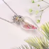 1pc clair coeur bouteille huile essentielle pendentif en verre de Murano parfum colliers en acier inoxydable chaîne parfums bijoux pour femmes Gir G1206