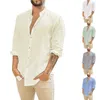 Мужские рубашки Летняя весна повседневная длинная рукава мода пляж сплошной социальный белье мужской туалетная белая мужская одежда LM408 210626