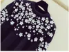 가을 뉴 여자 3D 구슬 꽃 패턴 니트 스웨터 점퍼 탑 SMLXL