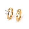 Gold Color lover Band Ring For Women Men Stylish Dull Polished Couple Engagement Promise Jewelry