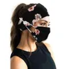 Máscara facial de algodão respirável Ps Hairband Yoga Sport Impresso Botão Elástico Faixa de cabeça Máscaras à prova de poeira Acessórios para lenço Wholea475736466