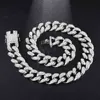 Hip Hop 1Set 20MM Full Heavy Iced Out Paved Rhinestone Miami Curb Cuban Chain CZ Bling Rapper Bracelet Necklaces For Men Jewelry X0509