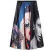 Jocoo Jolee Women High Wiast Cartoon Pattern Pleated Skirts Summer Casual Plus Size A-Line Midi Skirts Streetwear 210518