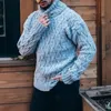 冬の男性ソリッドカラーセーターハイネック厚い暖かいツイストジャンパールーズタートルネックスリムフィットプルオーバーニットメンズセーター