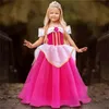 Meninas Princesa Partido Aurore Vestido Cosplay Dormindo Traje De Beleza Crianças Rosa Lantejoulas Bruxas Vestidos Crianças Fancy Roupas 210331