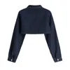 Streetwear Denim Jacka Kvinnor Mode Casual Loose Långärmad Kort Outwear New Harajuku Y2K E-Girl Estetisk knappar Coat 210417
