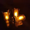 Lámparas solares Paquete de 4 LED Mason Jar Lit Light Antorcha Llama Warm Garden Lámpara de botella al aire libre Impermeable Colgante Linterna Decoración