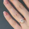 Rings For Women Egg-Shaped Opal & CZ Rose Gold Color Wedding Engagement Ring Fashion Jewelry For Gift KCR237