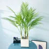 80-125cm Tropical Plants Large Artificial Palm Tree Branch Floor Fake Monstera Plastic Palm Leaves For Home Garden Wedding Decor 210624