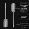 Övriga heminredning 15 st 150mm Fördämpad Power Nut Driver Drill Bit Set 5.5-19mm Impact Socket Adapter för verktyg 6.35mm Hex Shank