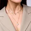 Femmes multicouche papillon fausse perle pendentif chaîne ras du cou collier de luxe Vintage bohème fête bijoux décor accessoires chaînes