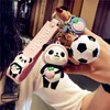 Erkek Kız Kauçuk Sevimli PVC Panda Anahtarlık Yaratıcı Yeni Yıl Hediye Çantası Hayvan Kolye Meyve Kılıfı Araba Anahtarı Metal Yüzük-Mavi Panda + Siyah ve Beyaz Zil
