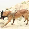 戦術犬ハーネスベストなしPulle Molle Dog Leads服ナイロン調節可能なペットトレーニング用品ドイツの羊飼いラブラドール210712