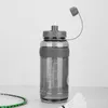 Bouteilles d'eau 2 litres Fitness bouteille de sport en plastique grande capacité avec paille en plein air escalade vélo boisson bouilloire