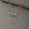 Chokers Vintage Multilayer Clavicle Chain Coin borla