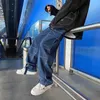 S-5XL Plus Size Mężczyźni Szerokie Dżinsy Męskie Jesień Wiosna Hip Hop Streetwear Loose Proste Baggy Dżinsowe Spodnie Mężczyzna Marka 211008