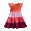 Girls Dresses Baby & Kids Clothing Baby, Maternity Clothes Ruffle Sleeve Dress Children Rainbow Stripe Princess Summer Boutique Fashion Z493