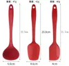 Stock di utensili da cucina in silicone Set 7 pezzi Alta resistenza al calore Spatole di design igienico in un unico pezzo Cucchiai per mescolare RRE13135