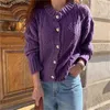 Addensare donne lavorate a maglia cardigan maglioni invernali monopetto o-collo top vintage elegante moda donna ponticelli 210513