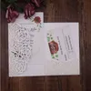 (100 Stück / Los) Hochzeitsdekoration Rose Einladungen Tri-Fold personalisierte Marineblau-Gold-Geburtstags-Karte RSVP-Karten IC133